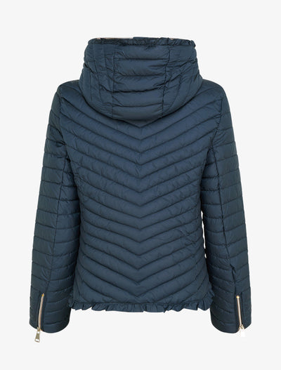 Gewatteerde donsjas met capuchon en ritssluiting - Marine