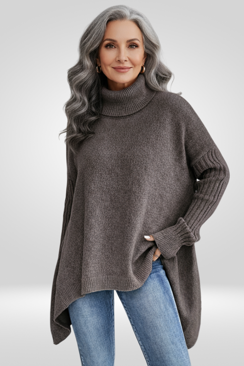 LIV | ELEGANTER LANGER ROLLKRAGENPULLOVER 