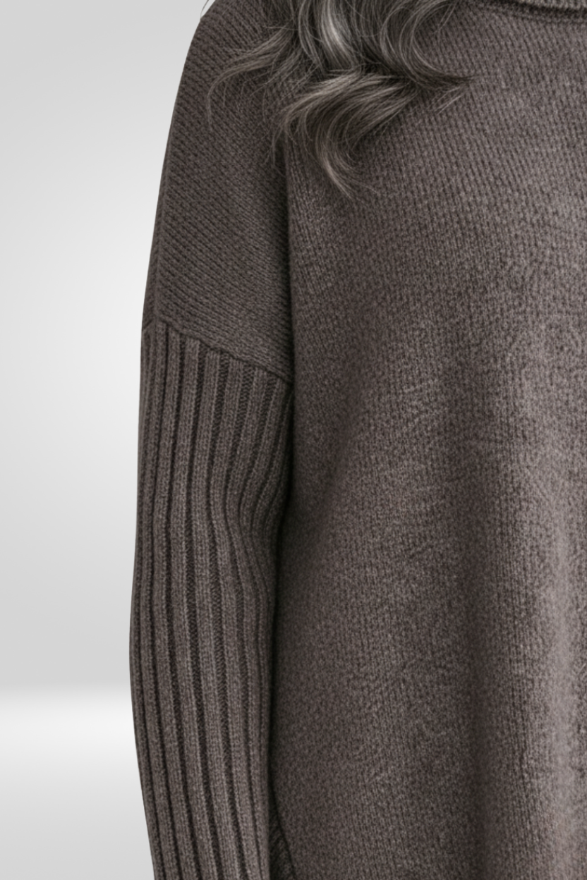 LIV | ELEGANTER LANGER ROLLKRAGENPULLOVER 