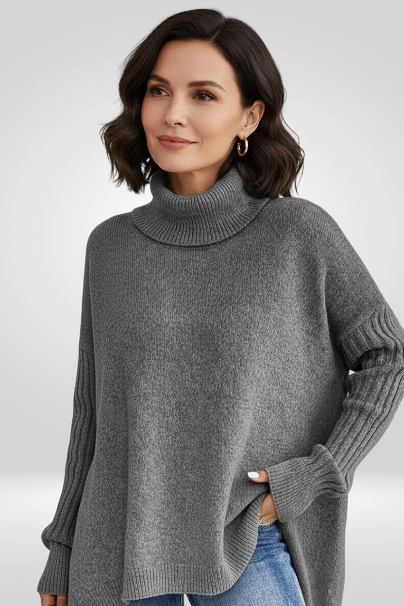 LIV | ELEGANTER LANGER ROLLKRAGENPULLOVER 