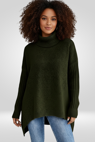 LIV | ELEGANTER LANGER ROLLKRAGENPULLOVER 