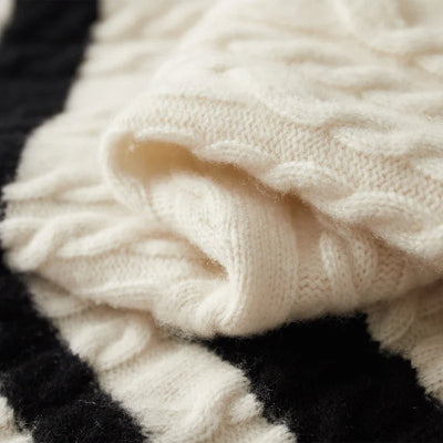 ADDONEE Men's 100% Wool Cable Knit Turn Down Collar Zipper Striped Pullover Sweater Thick Warm Autumn Winter Wool Knitwear